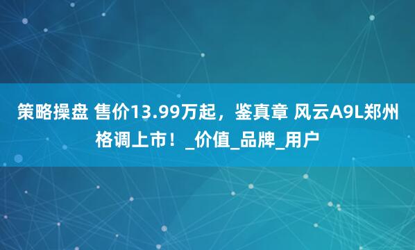 策略操盘 售价13.99万起，鉴真章 风云A9L郑州格调上市！_价值_品牌_用户