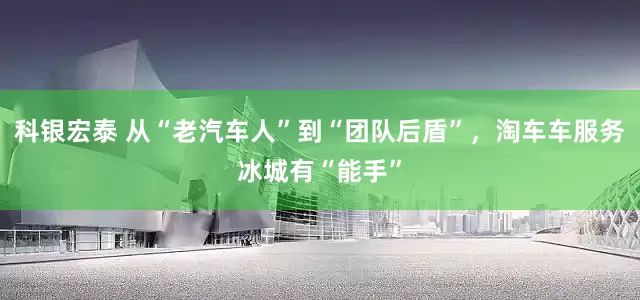 科银宏泰 从“老汽车人”到“团队后盾”，淘车车服务冰城有“能手”